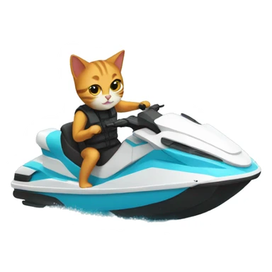 Cat in jetski sticker