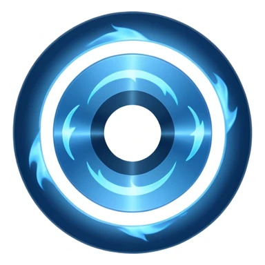 A minimalist CD disc with a subtle fire design, blue fire sticker