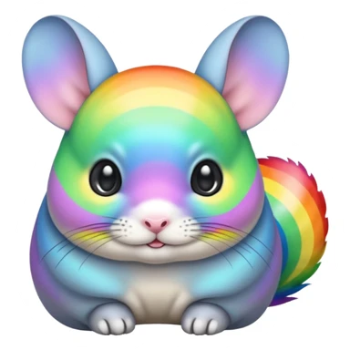 rainbow colored chinchilla sticker