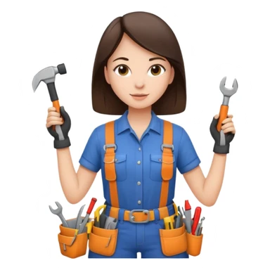 brunette girl renovating her apartment sticker