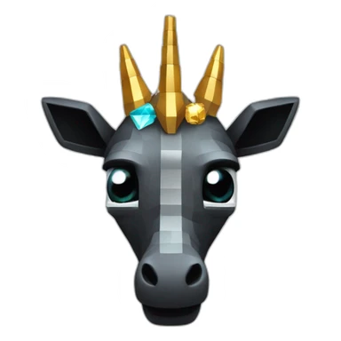 Minecraft Black Jiraffe Head With Diamond Unicorn Horn and Lazer Eyes sticker