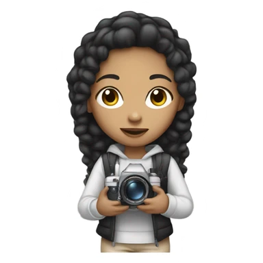 a lightskin girl holding a camera sticker