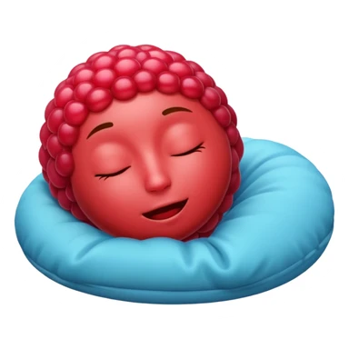 Raspberry emoji sleeping  sticker