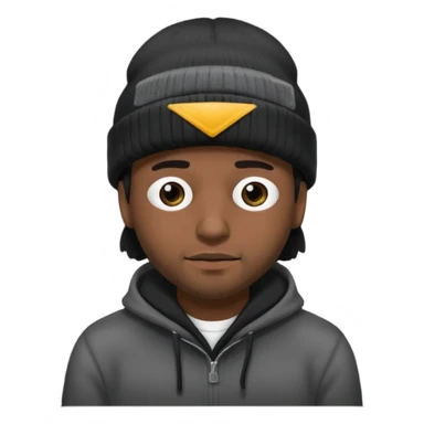 Hispanic man with black beanie hat that covers his eyes  sticker