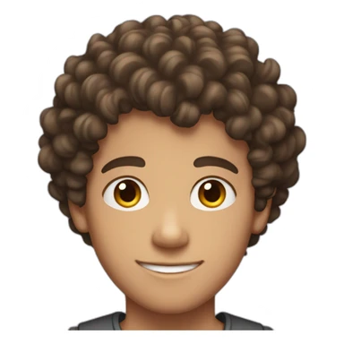 A brunette boy with curly hair, not long, who is 16 years old sticker