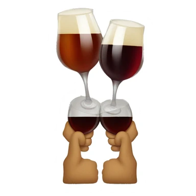 a glass of wine and a beer glass clinking together sticker