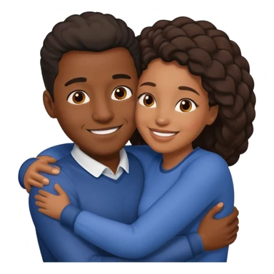 black man and woman in a warm hug sticker