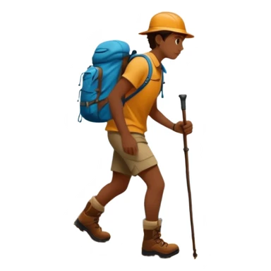 
una mezcla de sol + montaña + caminante estilo petroglifo sticker