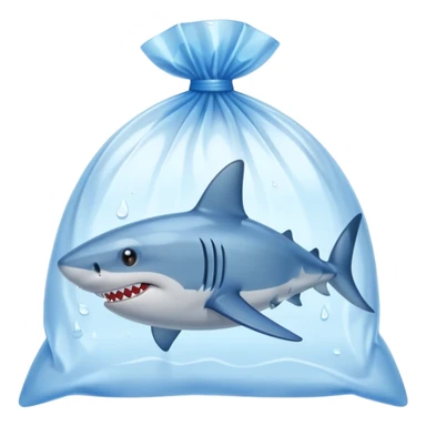shark in plastic bag sticker