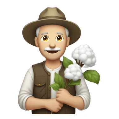 white farmer with cotton sticker