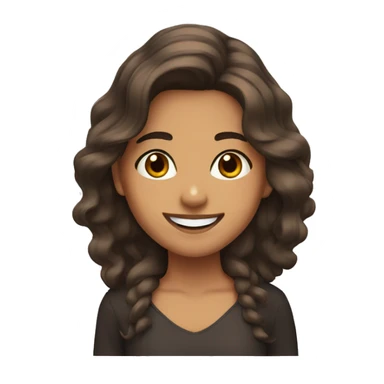 Mexican girl, brown eyes, happy, brown king wave hair  sticker