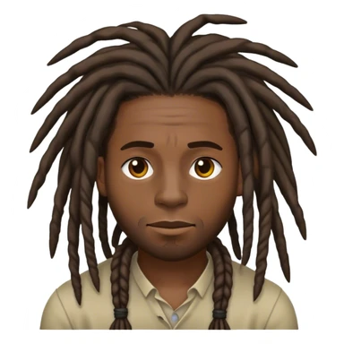 black man with dreads that look like he don’t care about nothing in the world and you can tell in his face  sticker