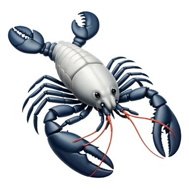 White and black white lobster  sticker