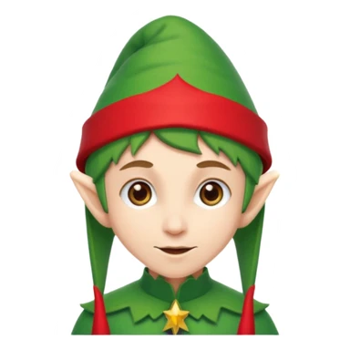 green elf with christmas hat sticker