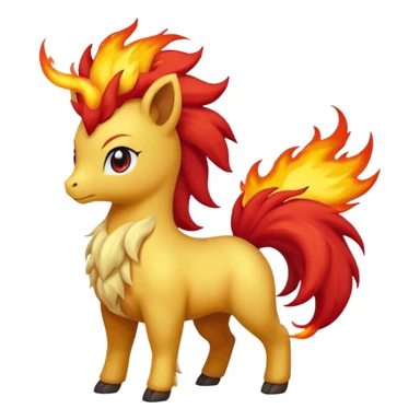 Tponyta pokemon (yellow body, red flaming mane, red flaming tail) NO HORN
 sticker