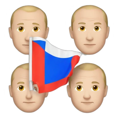 putin and flag russia sticker