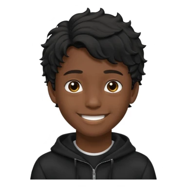 Menino de 15 anos de cabelo ondulado preto e de roupa preta sticker