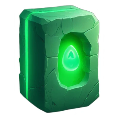 case, inside a green glowing stone sticker
