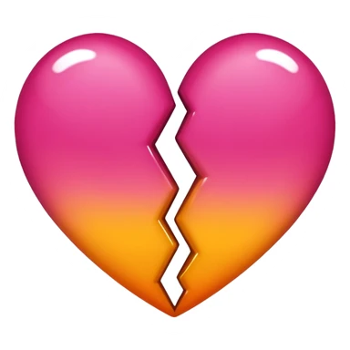 Bright yellow to orange to dark pink double gradient double heart sticker