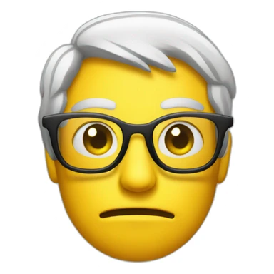 EMOJI YELLOWE FACE THINKING WITH GLASSES sticker