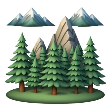 forest and mountains with fir trees sticker
