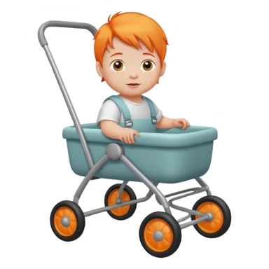 orange hair baby on babywalker sticker