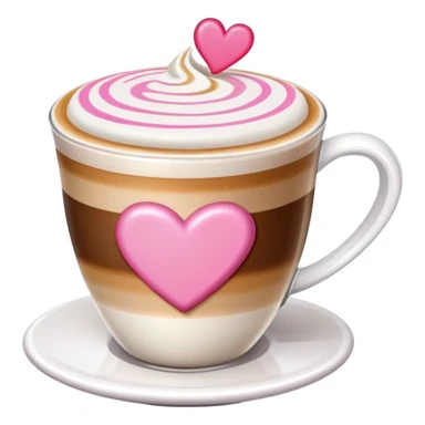 latte with pink accents and hearts sticker