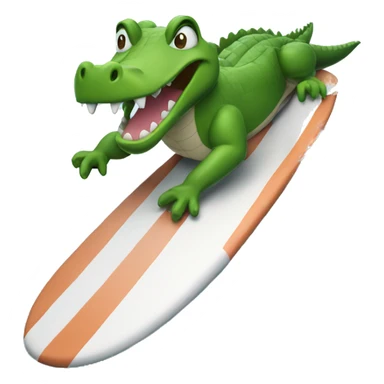 A crocodile surfing sticker
