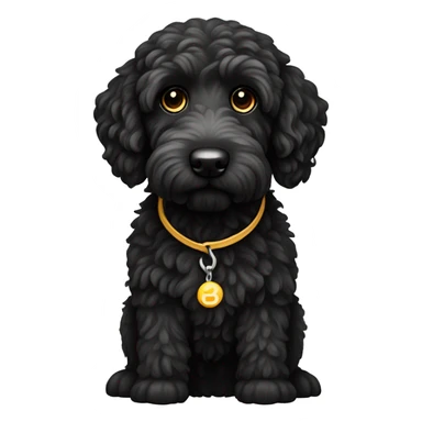 Black labradoodle  sticker