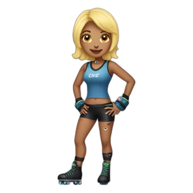 roller derby woman sticker