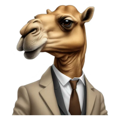 camel in suit smoking a cigarette sticker