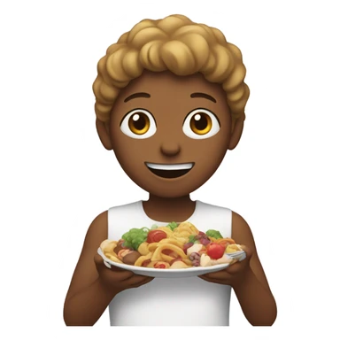 someone eating, but the food is the same color as their skin tone and is swirling at the bottom in two places sticker