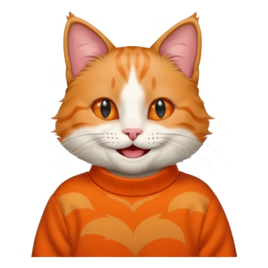 happy cat in a balenciaga sweater sticker