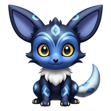 Shiny Cute Adorable Umbreon-Noibat-Meowstic-Hybrid-Creature with pattern-markings sticker