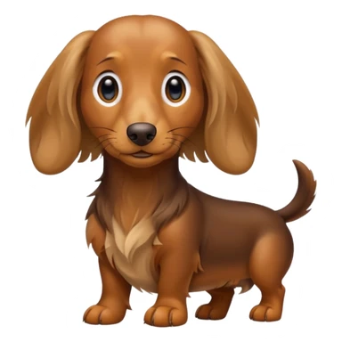 Long haired Weiner dog sticker