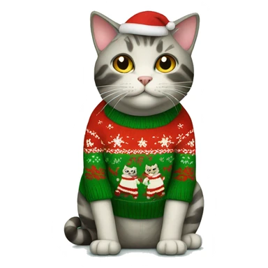 Cat in a Christmas sweater  sticker