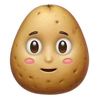 plain potato without eyes and mouth sticker
