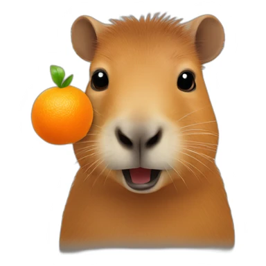 Capybara with an orange sticker