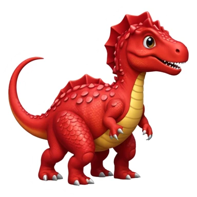 Red dinosaur with bows sticker