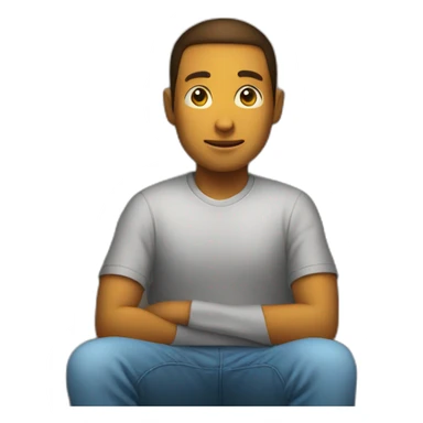 a person who is sitting next to the wall sticker