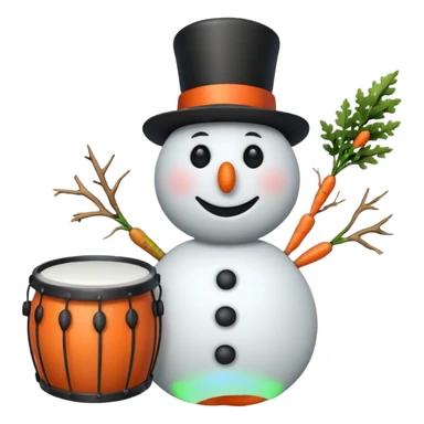 Snowman with Musical Instrument drum sticker