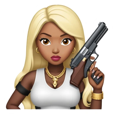 Nicki Minaj with a gun  sticker