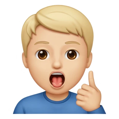 pointing in mouth  sticker