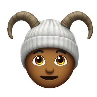 Beanie with horns sticker