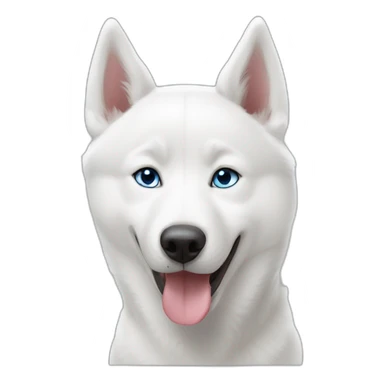 White Siberian husky smile  blue eyes short hair sticker