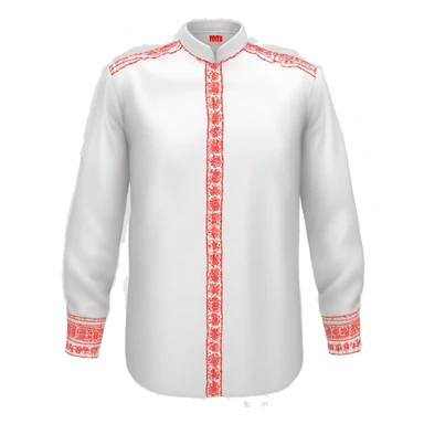 Shirt 👚 vyshyvanka, white with red embodiary sticker