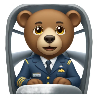 Bear flying a plane sticker