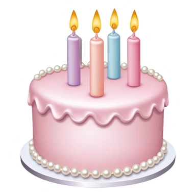 pearl light pink birthday cake with pearl decorations sticker