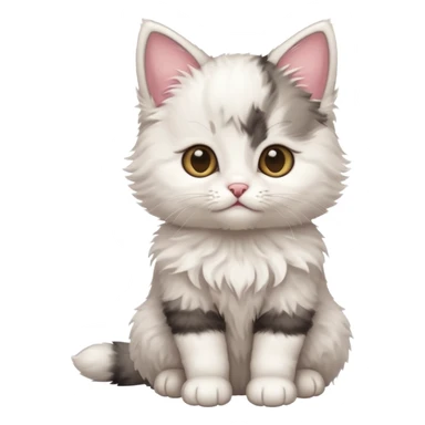 a sitting fluffy kitten  sticker