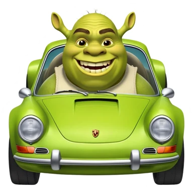 Shrek in a Porsche 911 sticker
